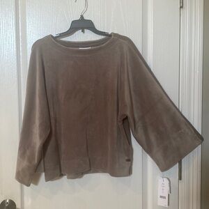 DKNY  size S P/CH Velour kimono long sleeve top NWT